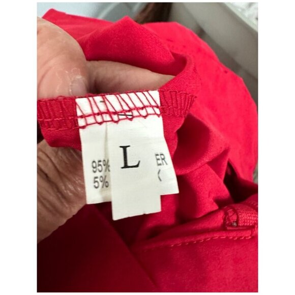 2-Piece Red Maxi Skirt & Bow Top Set For Women - Size L 95% Polyester 5% Spandex - Picture 4 of 8